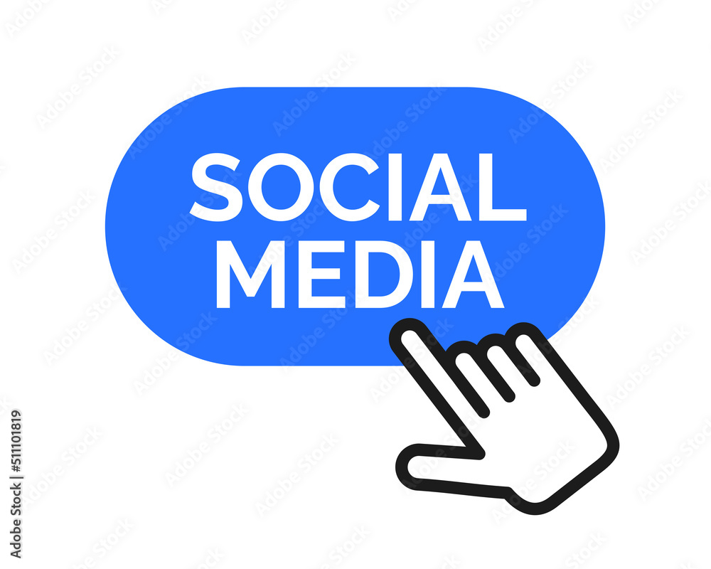 Social media - internet user is going to click and enter to social networking site, website and service. Vector illustration isolated on white. Social media - internet user is going to click and enter to social networking site, website and service. Vector illustration isolated on white.
