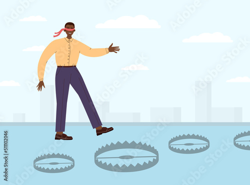 Business or life risk concept. Challenge, danger or difficulty to overcome.