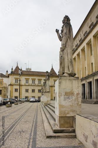 Safo statue in front Facultade de Letras in Coimbra University, Portugal photo