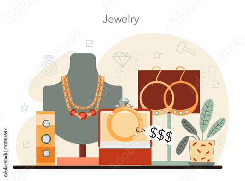 Jeweler. Precious stones jewelry designer. Expensive handmade finery