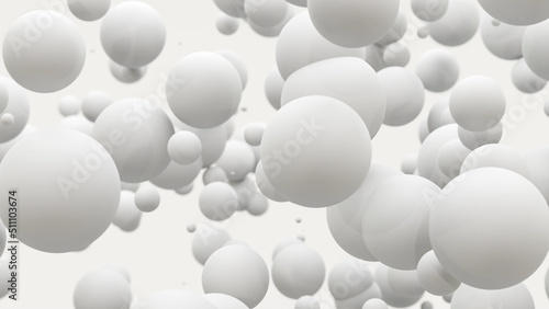 抽象的な白い背景。球、ボール、シャボン玉 photo