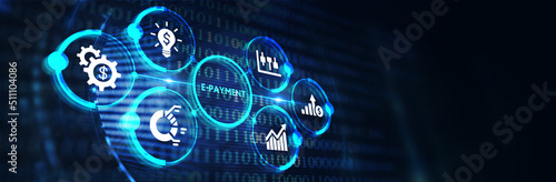 E-payment. Digital money online banking financial technology concept. 3d illustration