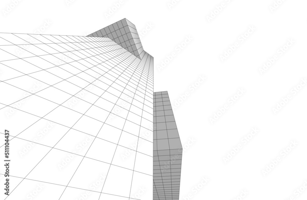 Modern architecture 3d drawing Modern architecture 3d drawing