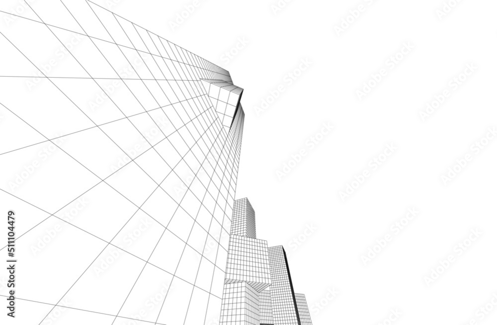 Fototapeta premium Modern architecture 3d drawing
