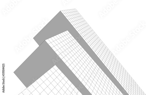 Modern architecture 3d drawing