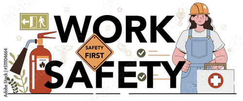 Work safety typographic header. OSHA inspection. Government