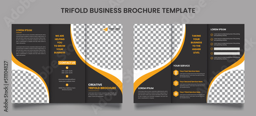 Brochure design, creative tri-fold, trend brochure, business brochure template, corporate business trifold brochure template photo