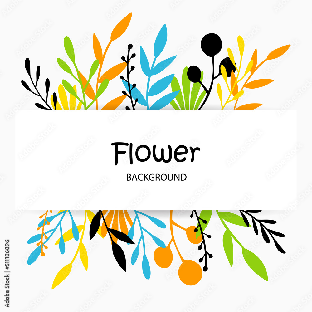 Floral summer square template. for social media posts, cards, invitations, banner design.
