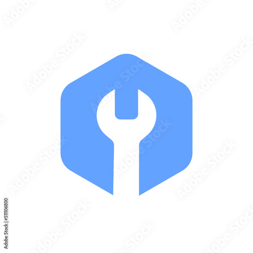 Wrench icon in flat style. vector illustration on white isolated background. Repair equipment business concept.
