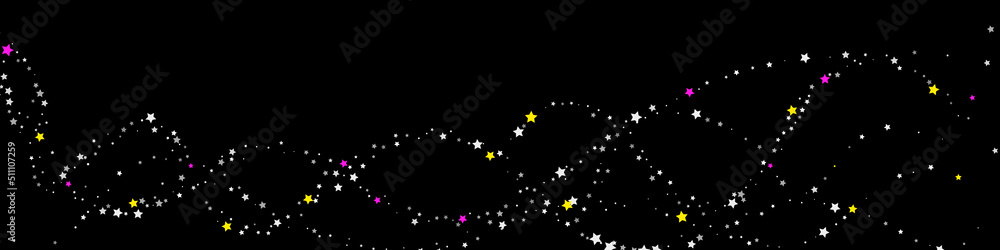 Falling confetti stars. Black, white colors. Blotches of bright stars. Festive background. Abstract texture on a black background. Vector illustration, eps 10 Falling confetti stars. Black, white colors. Blotches of bright stars. Festive background. Abstract texture on a black background. Vector illustration, eps 10