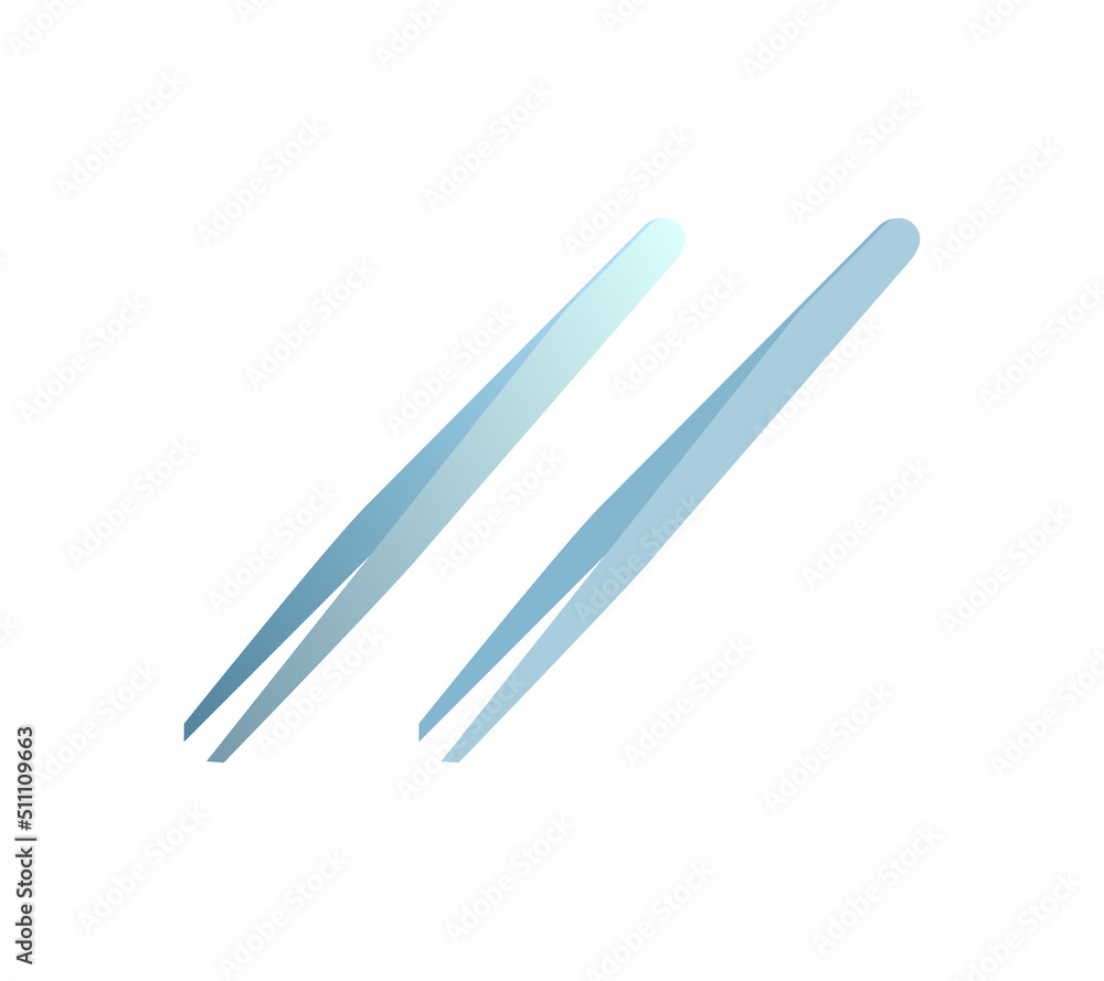 Vector set of tweezers in gradient and flat styles. Vector set of tweezers in gradient and flat styles.
