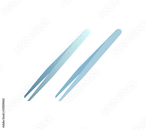 Vector set of tweezers in gradient and flat styles.