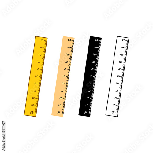 Vector set of rulers in different styles on white background