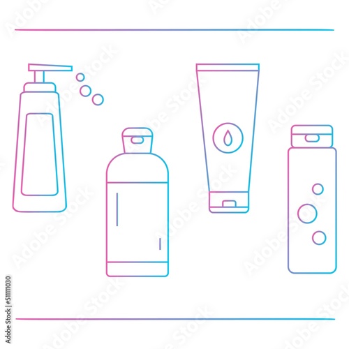 Icon set bottles skin care and cleansing vector image
