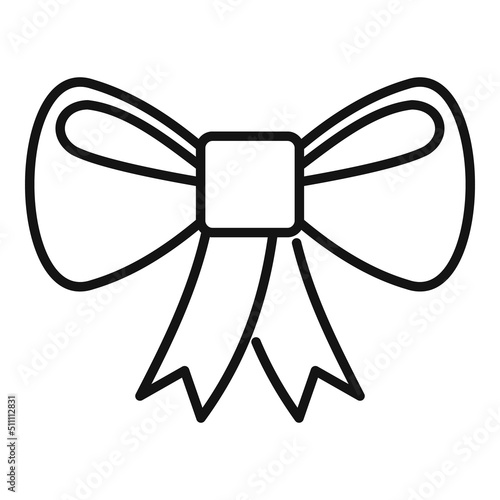 Surprise ribbon bow icon outline vector. Happy gift