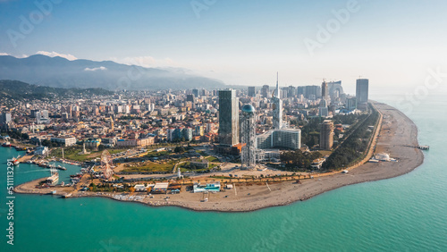 Aerial view of Batumi. It is a Black Sea resort and port city in Georgia