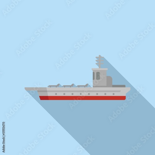 Aircraft jet icon flat vector. Navy ship