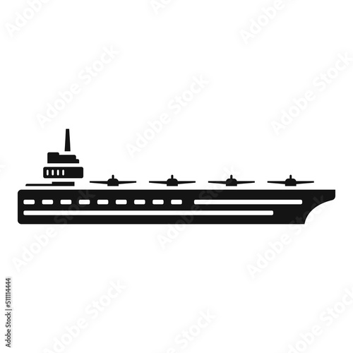 War aircraft carrier icon simple vector. Navy ship
