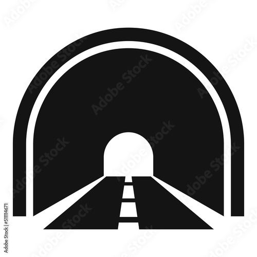 Road tunnel icon simple vector. Car entrance
