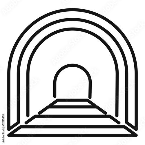 Train tunnel icon outline vector. View entrance