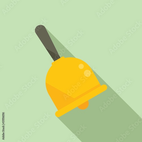 School bell icon flat vector. Test answer