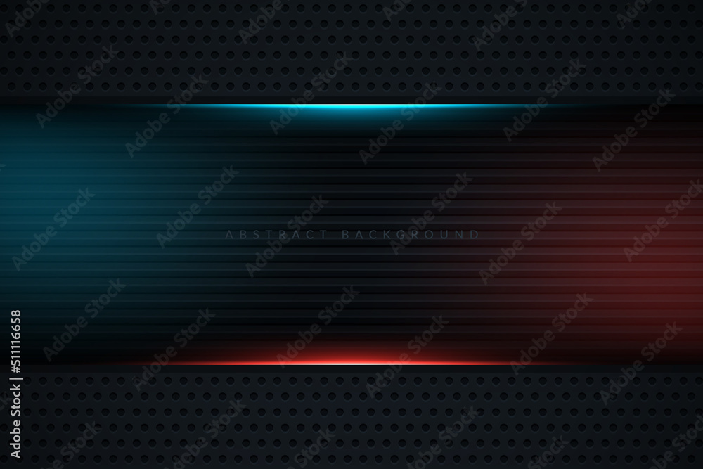 Modern black texture background with blue and red light effect Modern black texture background with blue and red light effect
