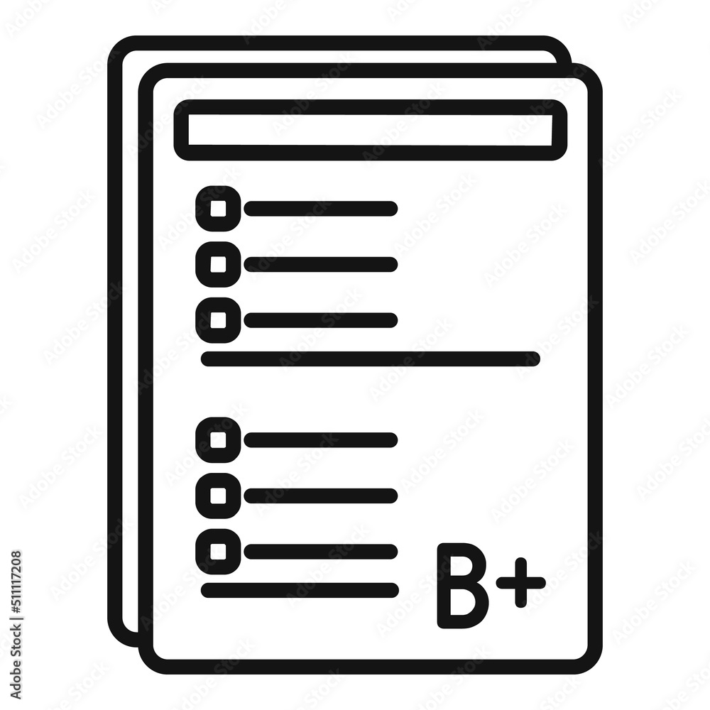 Paper test icon outline vector. Answer exam Paper test icon outline vector. Answer exam