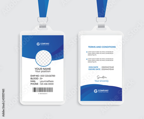 Modern and creative corporate company employee id card template