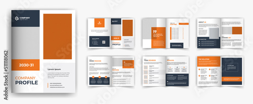 Corporate company profile annual report multi page layout minimal brochure design template photo
