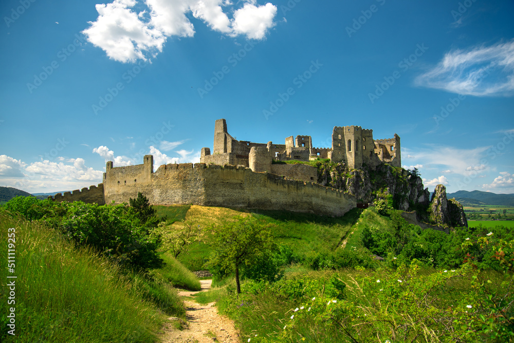 Beautiful castle in the Europe. Ruins Beckov in the Slovakia. 