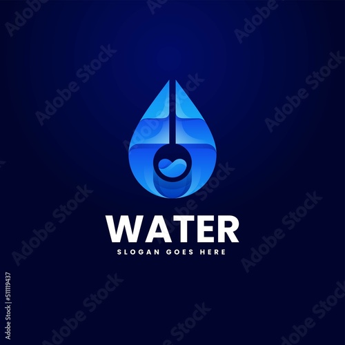 Vector Logo Illustration Water Gradient Colorful Style