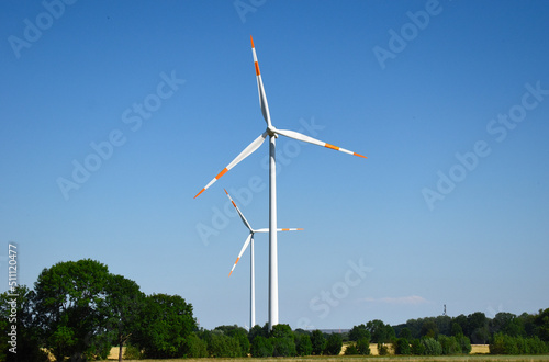 Wind turbines in Germany for renewable energy, electricty photo
