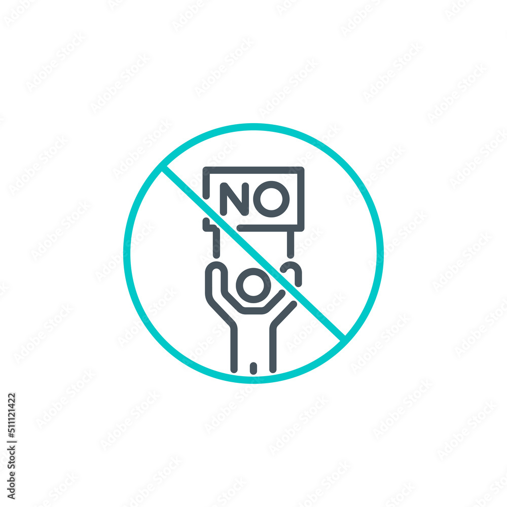 alone protester men with megaphone and poster no war single line icon isolated on white. Perfect outline symbol public demonstration strike. protester activist design element with editable Stroke line alone protester men with megaphone and poster no war single line icon isolated on white. Perfect outline symbol public demonstration strike. protester activist design element with editable Stroke line