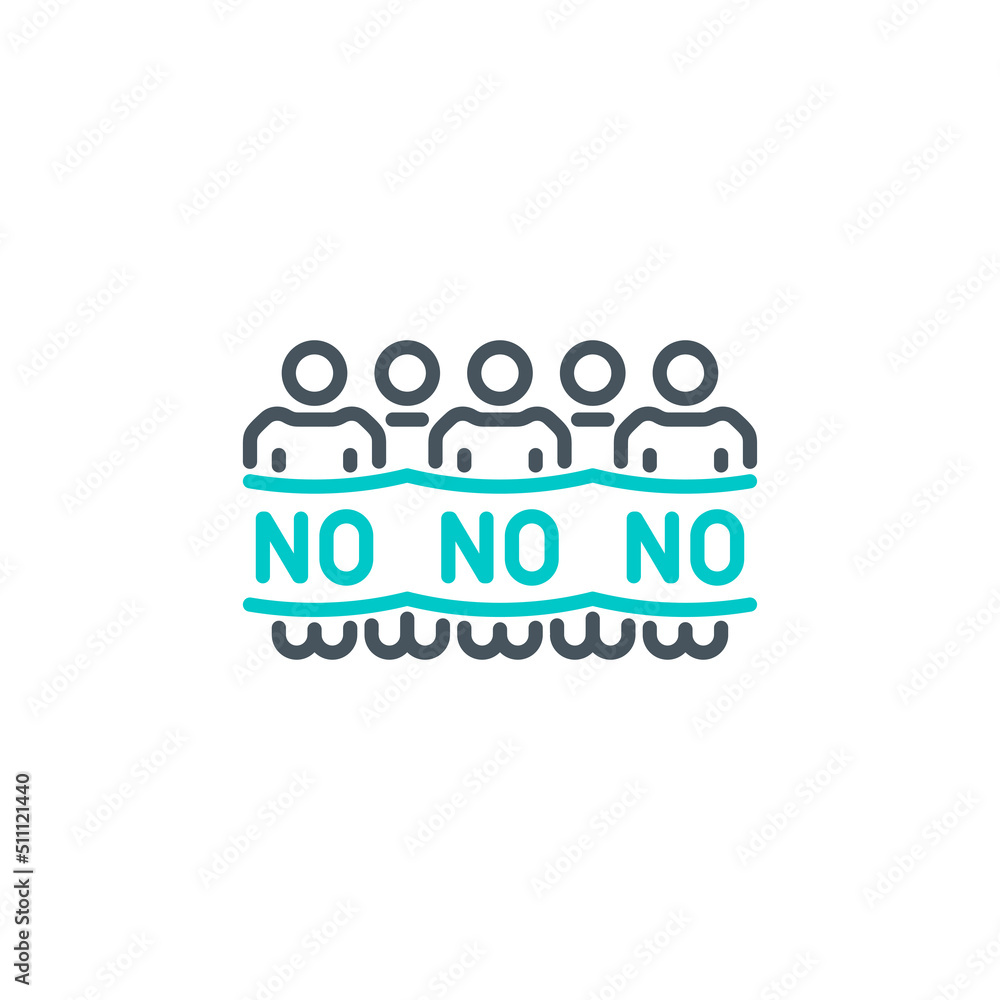 crowd of protesting activists at demonstrate single line icon isolated on white. Perfect outline symbol strike of group people against the war. rebels and insurgents element with editable Stroke line crowd of protesting activists at demonstrate single line icon isolated on white. Perfect outline symbol strike of group people against the war. rebels and insurgents element with editable Stroke line