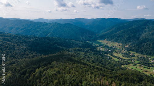 Mountains forest from a height landscape