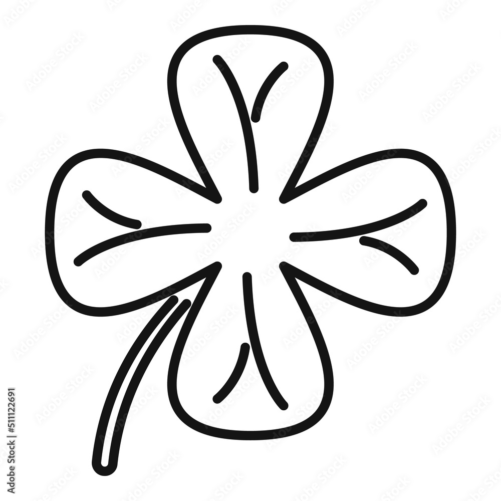 Clover icon outline vector. Four leaf Clover icon outline vector. Four leaf