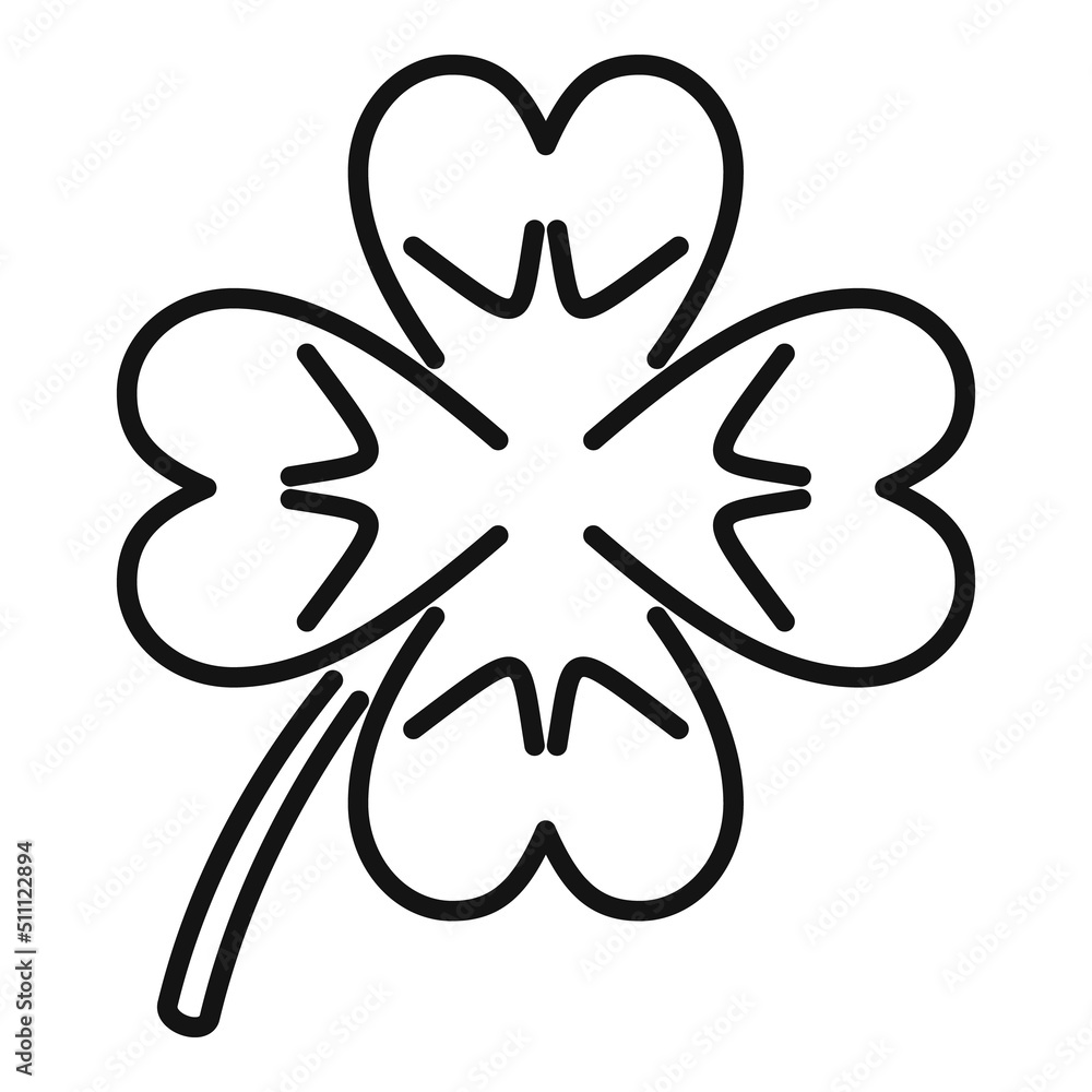 Luck clover icon outline vector. Four leaf Luck clover icon outline vector. Four leaf
