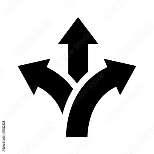 way icon, drawing arrow