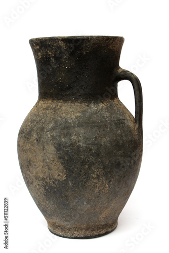 Clay handmade jug black color