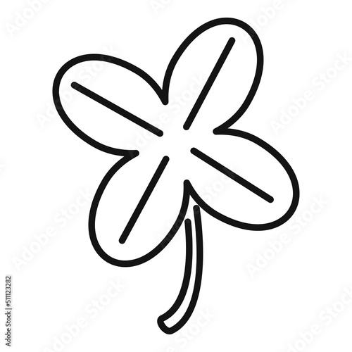 Lucky clover icon outline vector. Four leaf
