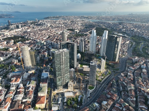 Fototapeta Naklejka Na Ścianę i Meble -  Aerial view of buildings. Istanbul Turkey aerial view