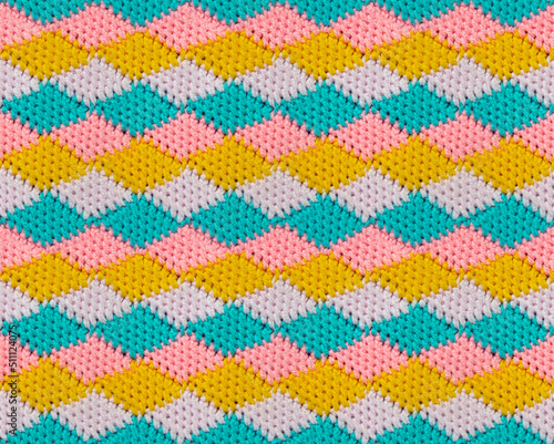 Quadro su tela Geometric seamless knitted pattern