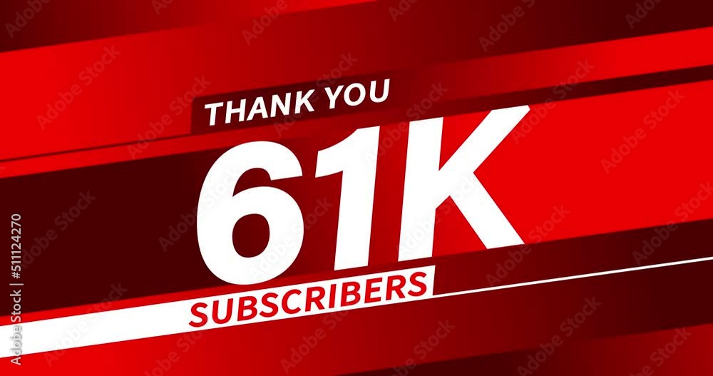 Thank you 61K subscribers modern animation banner design Thank you 61K subscribers modern animation banner design