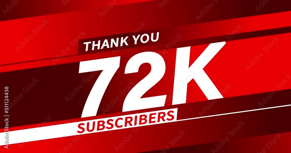 Thank you 72K subscribers modern animation banner design Thank you 72K subscribers modern animation banner design