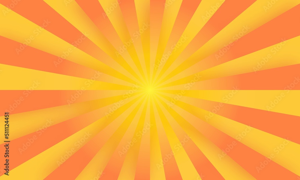 Orange abstract line Cartoon Style. Big Boom or Sunlight vector illustration. yellow radial lines background Orange abstract line Cartoon Style. Big Boom or Sunlight vector illustration. yellow radial lines background