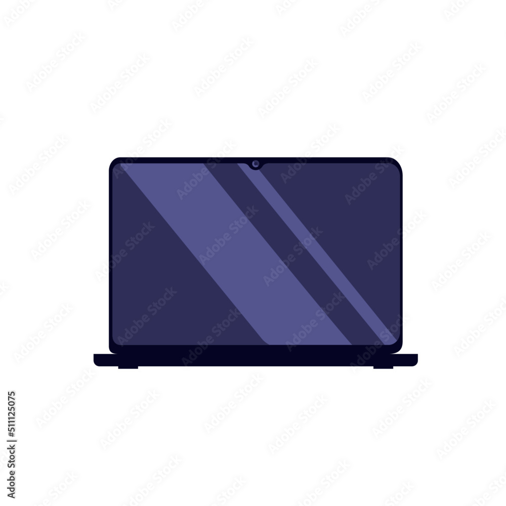 Laptop screen flat vector illustration. Computer screen design on white background. Laptop screen flat vector illustration. Computer screen design on white background.