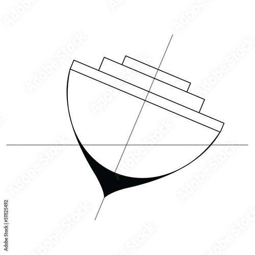 Internal structure of the hull of ship made by small tanks. It can used to submerge   the ship up to Plimsoll line by filling or removing sea water