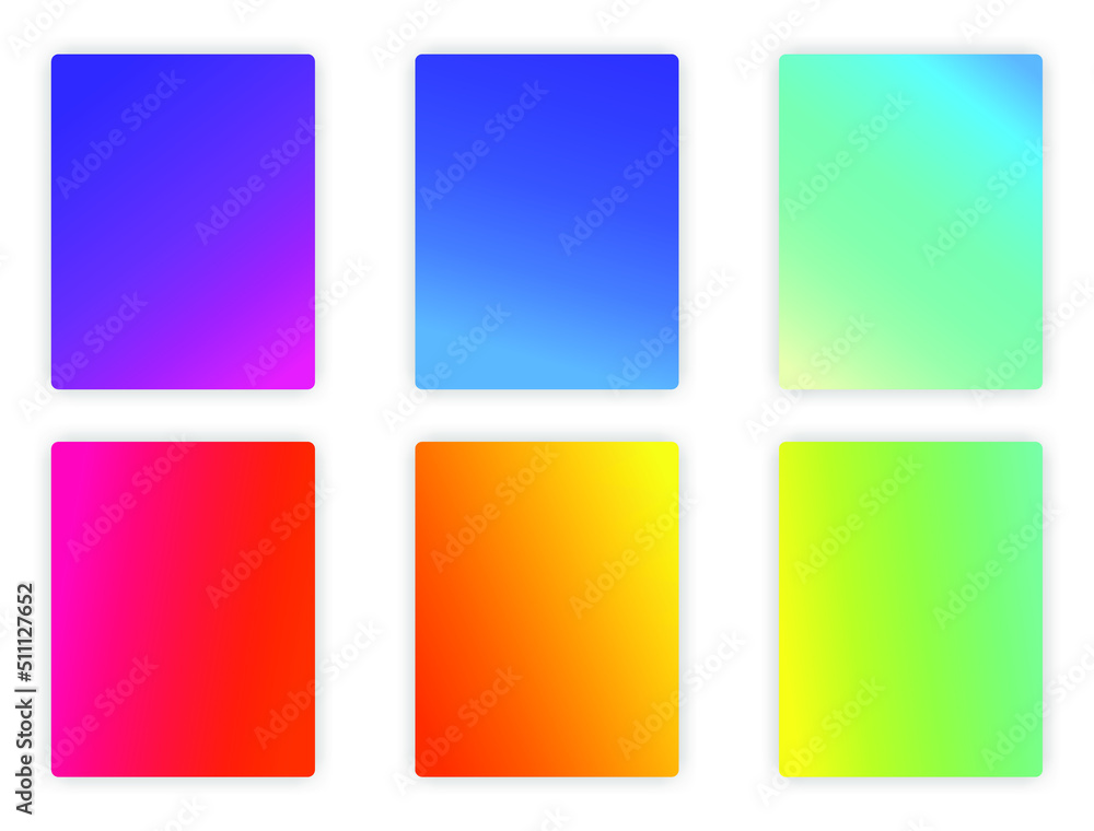 neon color gradient background set