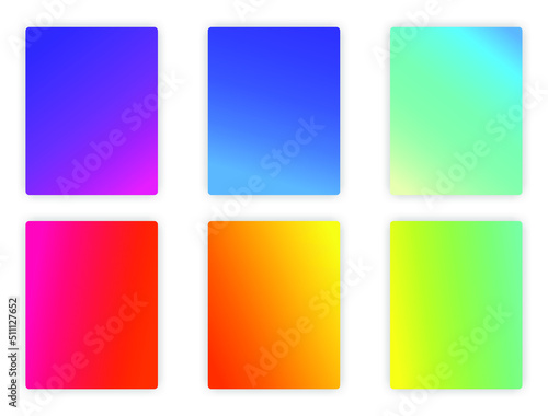 neon color gradient background set