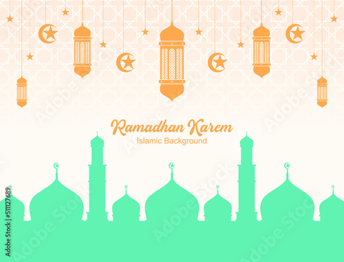 ramadan kareem banner background with aesthetic color